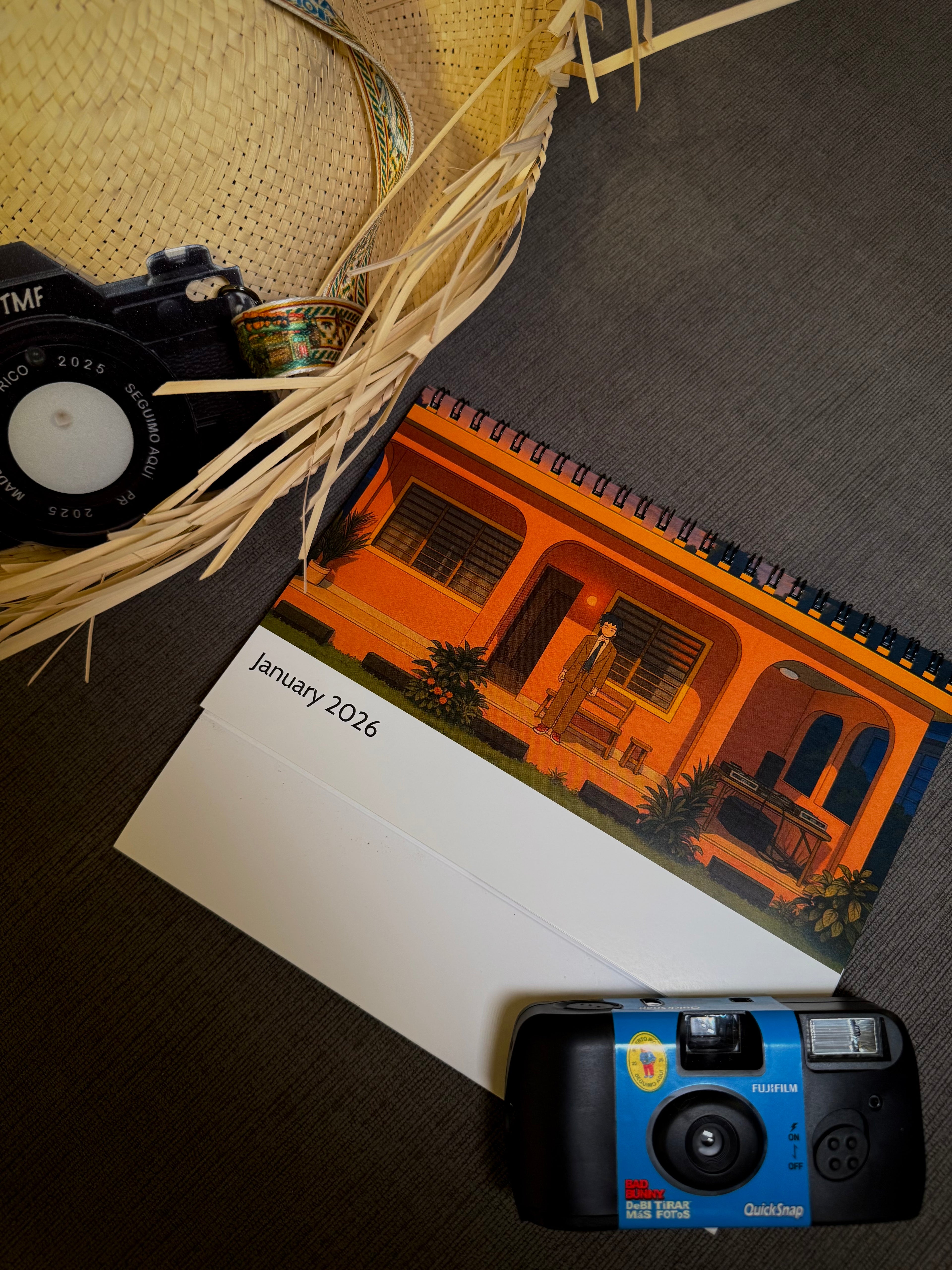 Anime x Bad Bunny "Debería Hacer Más Planes" Desktop Calendar