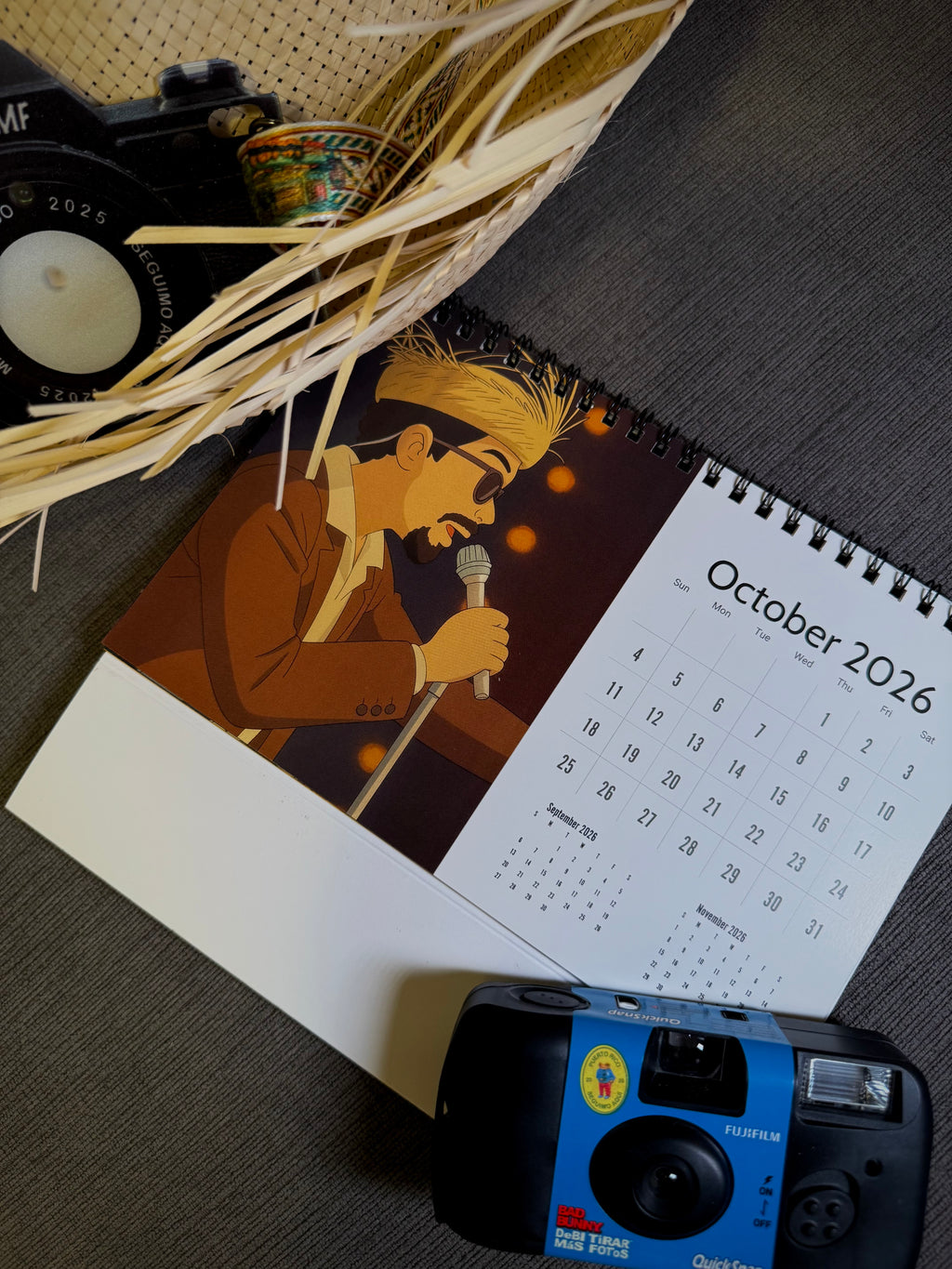 Anime x Bad Bunny "Debería Hacer Más Planes" Desktop Calendar
